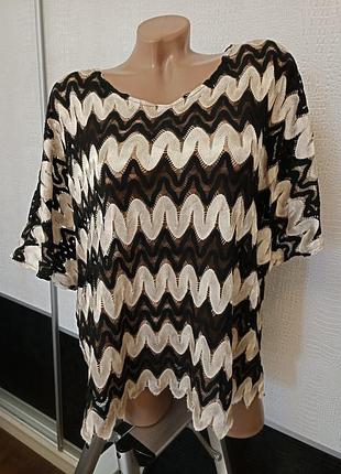 Річна ажурна мереживна блузка missline