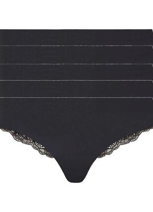 Комплект бесшовных женских трусиков из 5 штук, размер s/m, цвет черный