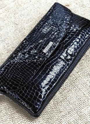 Кошелек женский кожаный лаковый черный aka deri (турция)