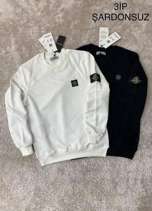 Мужской свитшот stone island черный