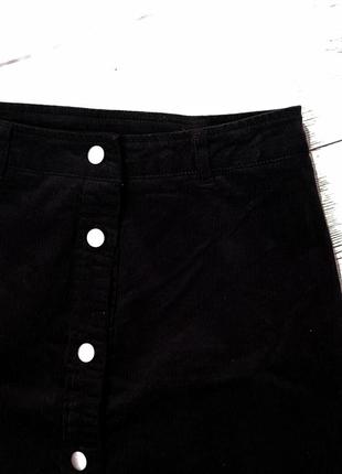 Джинсовая вельветовая вельвет юбка высокая посадка пуговицы облегающая прямая по фигуре трапеция короткая мини2 фото