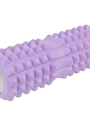 Масажний ролик (роллер) u-powex eva foam roller (33x14см.) type 2 purple