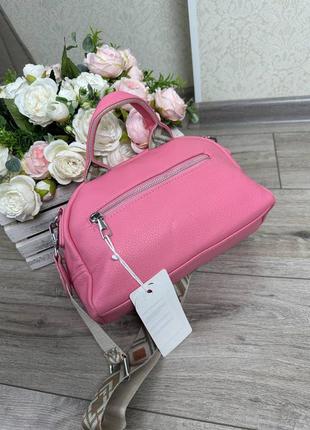 Женская сумка клатч с текстильным ремешком4 фото