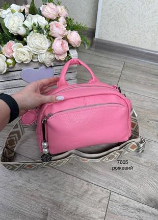 Женская сумка клатч с текстильным ремешком