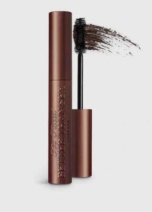 🤎туш для вій коричнева too faced better than sex volumizing & lengthening mascara - відтінок chocolate3 фото