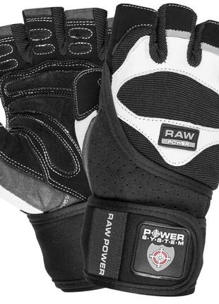 Рукавички для фітнесу power system ps-2850 raw power black/white m