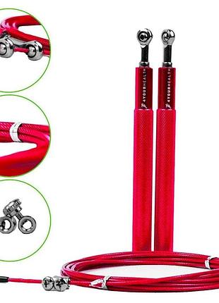 Скакалка швидкісна 4yourhealth jump rope premium 3м металева на підшипниках 0194 червона