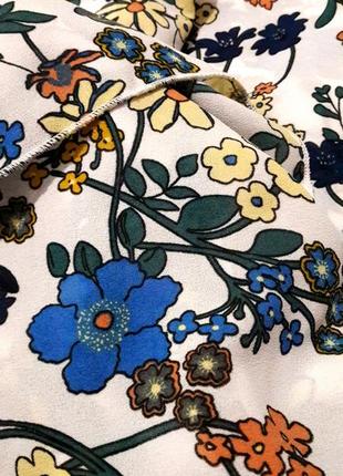 Шикарная блуза в цветочный принт с воланами и пышным рукавом от glamorous6 фото