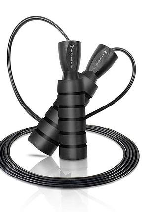 Скакалка швидкісна з протиковзкими ручками 4yourhealth 2.5m. premium jump rope 2488 чорна