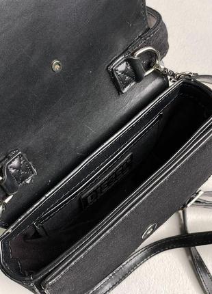 Сумка diesel 1dr denim iconic shoulder bag black10 фото