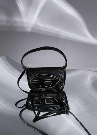 Сумка diesel 1dr denim iconic shoulder bag black7 фото