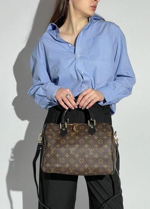 Сумка louis vuitton speedy 30 brown black2 фото