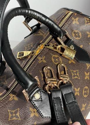 Сумка louis vuitton speedy 30 brown black7 фото