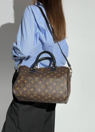 Сумка louis vuitton speedy 30 brown black4 фото