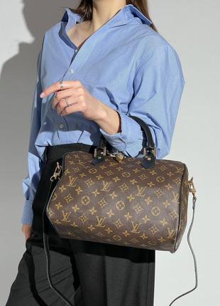 Сумка louis vuitton speedy 30 brown black1 фото