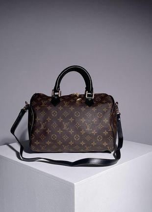 Сумка louis vuitton speedy 30 brown black5 фото