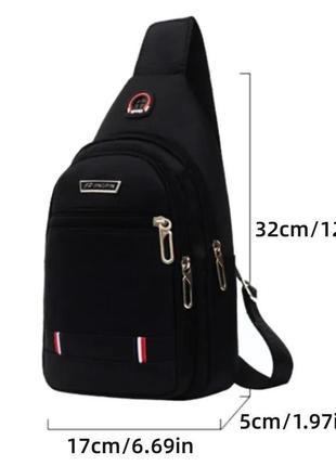 Чоловіча сумка через плече  рюкзак чорна дві моделі7 фото