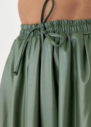 Зеленая юбка из эко-кожи, арт. 02096 фото