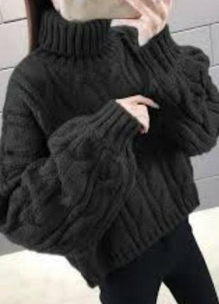 Объемный свитер, теплый
