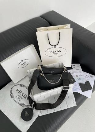 Сумка prada re-nylon pochette black