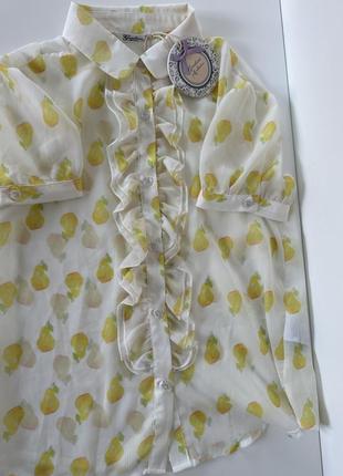 Шелковая очень красивая блуза в грушах от gaialuna1 фото