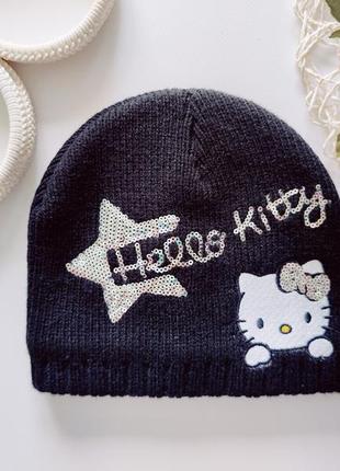 3-6 лет, теплая шапка на флисе hello kitty артикул: 174091 фото
