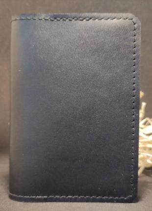Обкладинка на.паспорт або військовий квиток старого зразка шкіряний "тризуб" чорний2 фото