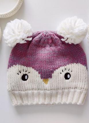 6,12 мес, вязаная шапка на флисе артикул: 17412