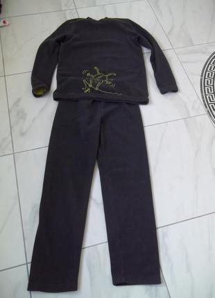 ( 11 - 12 лет ) детская флисовая пижама костюм теплый для мальчика б/у4 фото