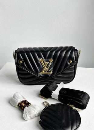 Сумка louis vuitton new wave multi pochette bag black gold