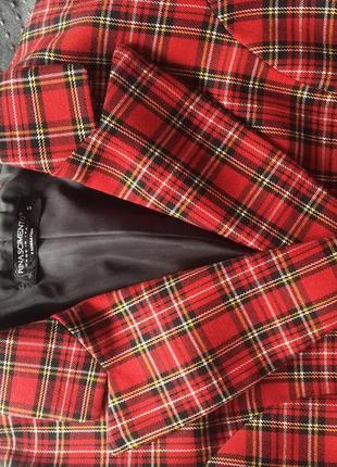 Пиджак итальялия жакет в клетку шотландка красный massimo dutti tommy reserved приталенный h&amp;m свитер mango zara4 фото