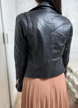 Фирменная стильная качественная натуральная кожа куртка косуха2 фото