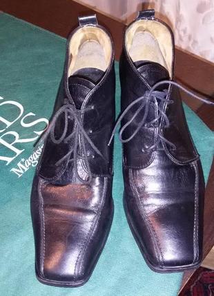 Удобные демисезонные кожаные ботиночки ara размер 41 (27,5 см)8 фото