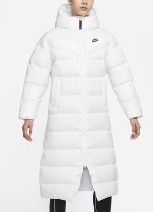 Пальто белое nike therma fit city hood1 фото