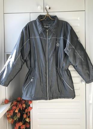 Осенняя куртка оверсайз винтаж с талией серая серебряная женская теплая курточка2 фото