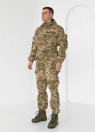 Тактичний костюм гірка камуфляж піксель, куртка з капюшоном та штани з підтяжками1 фото