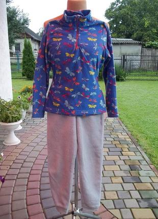 ( 9 - 10 лет ) детская флисовая пижама костюм теплый для девочки б/у