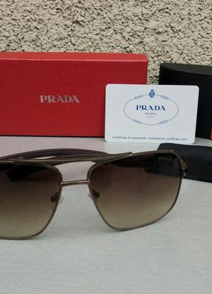 Prada очки мужские солнцезащитные коричневые с градиентом1 фото