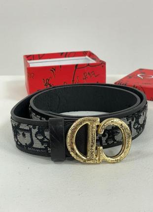 Уцінка christian dior textile belt black gold