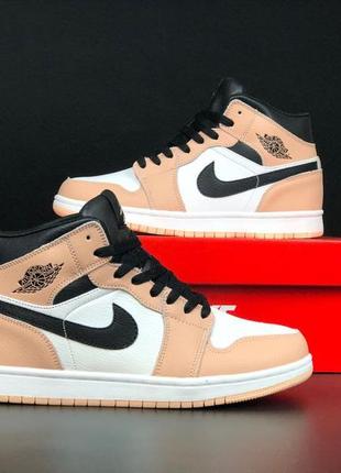 Зимние женские высокие кожаные кроссовки с мехом в стиле nike air jordan 🆕 найк джордан