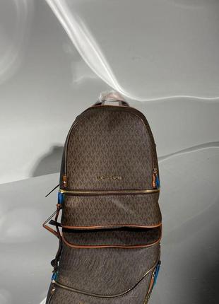 Рюкзак michael kors large rhea logo backpack brown8 фото