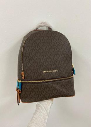 Рюкзак michael kors large rhea logo backpack brown10 фото