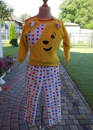 ( 6 - 7 лет ) детская флисовая пижама костюм теплый для девочки б/у3 фото