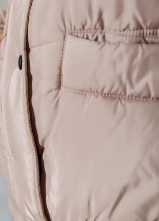 Стильная женская куртка, цвет светло-бежевый4 фото