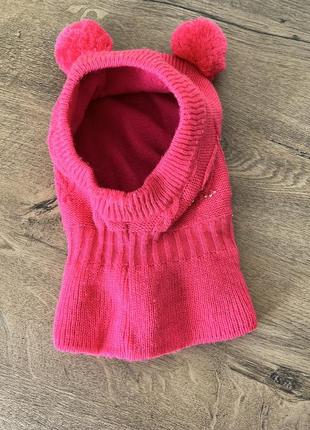 Шапка шлем для девочки под горло