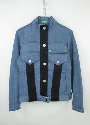 Стильна джинсова куртка benetton big logo denim jacket women's