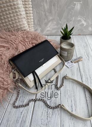 Сумка на длинной ручке cross-body сумочка трендовая и стильная кроссбоди david jones