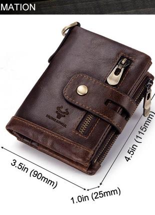 Мужской кожаный кошелек из натуральной кожи (воловья кожа) с rfid-защитой. портмоне из кожи3 фото