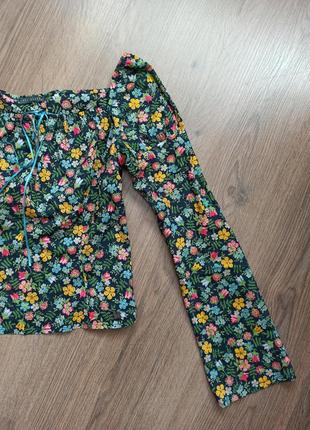 Цветочная блуза в корсетном стиле5 фото