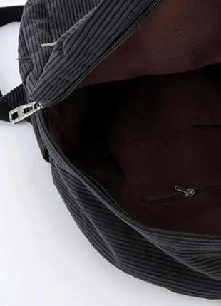 Модный вельветовый рюкзак черный2 фото